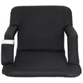 HomGarden Portable Stadium Seat Chair Bleachers, 6 Reclining Folding Seat Waterproof, Black
