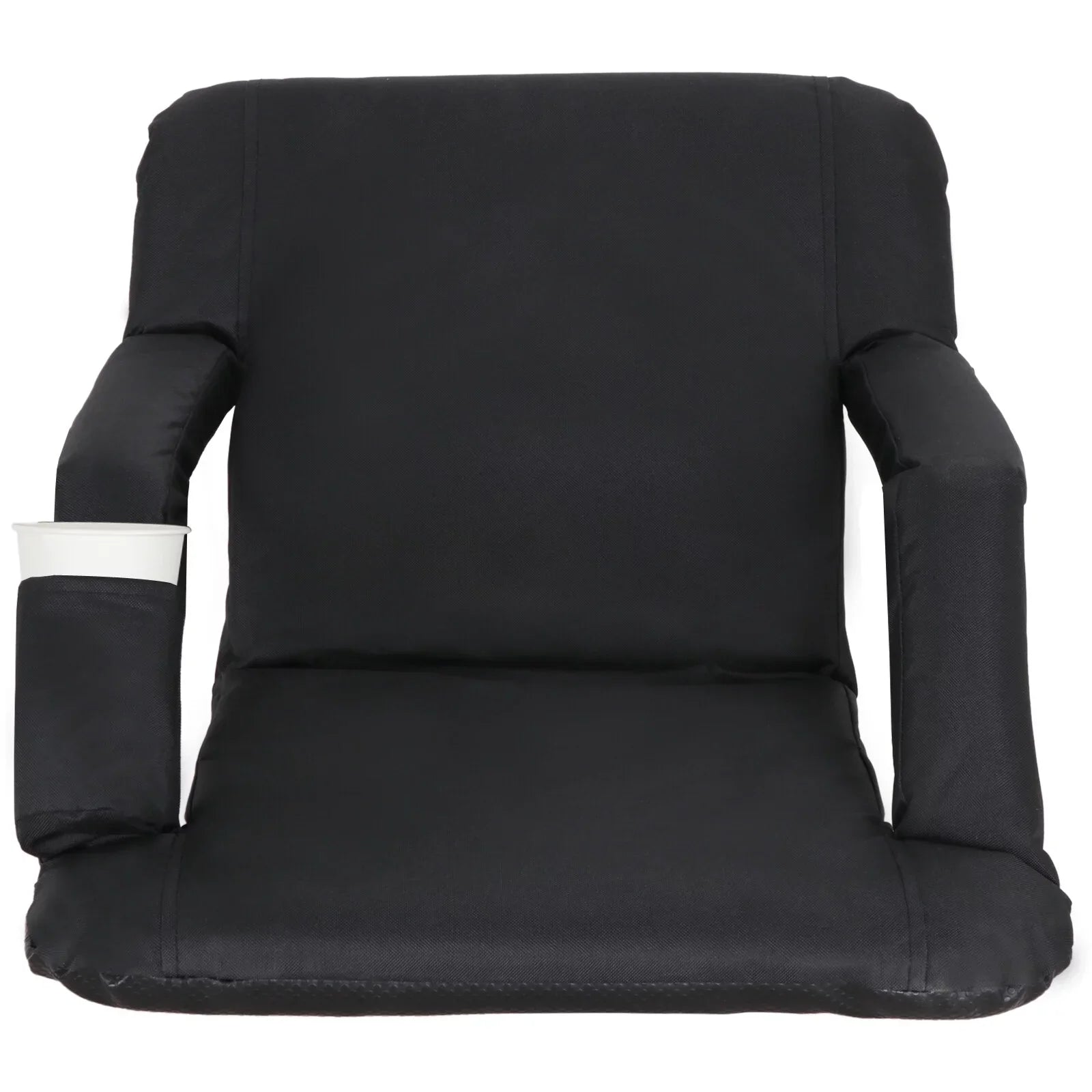 HomGarden Portable Stadium Seat Chair Bleachers, 6 Reclining Folding Seat Waterproof, Black