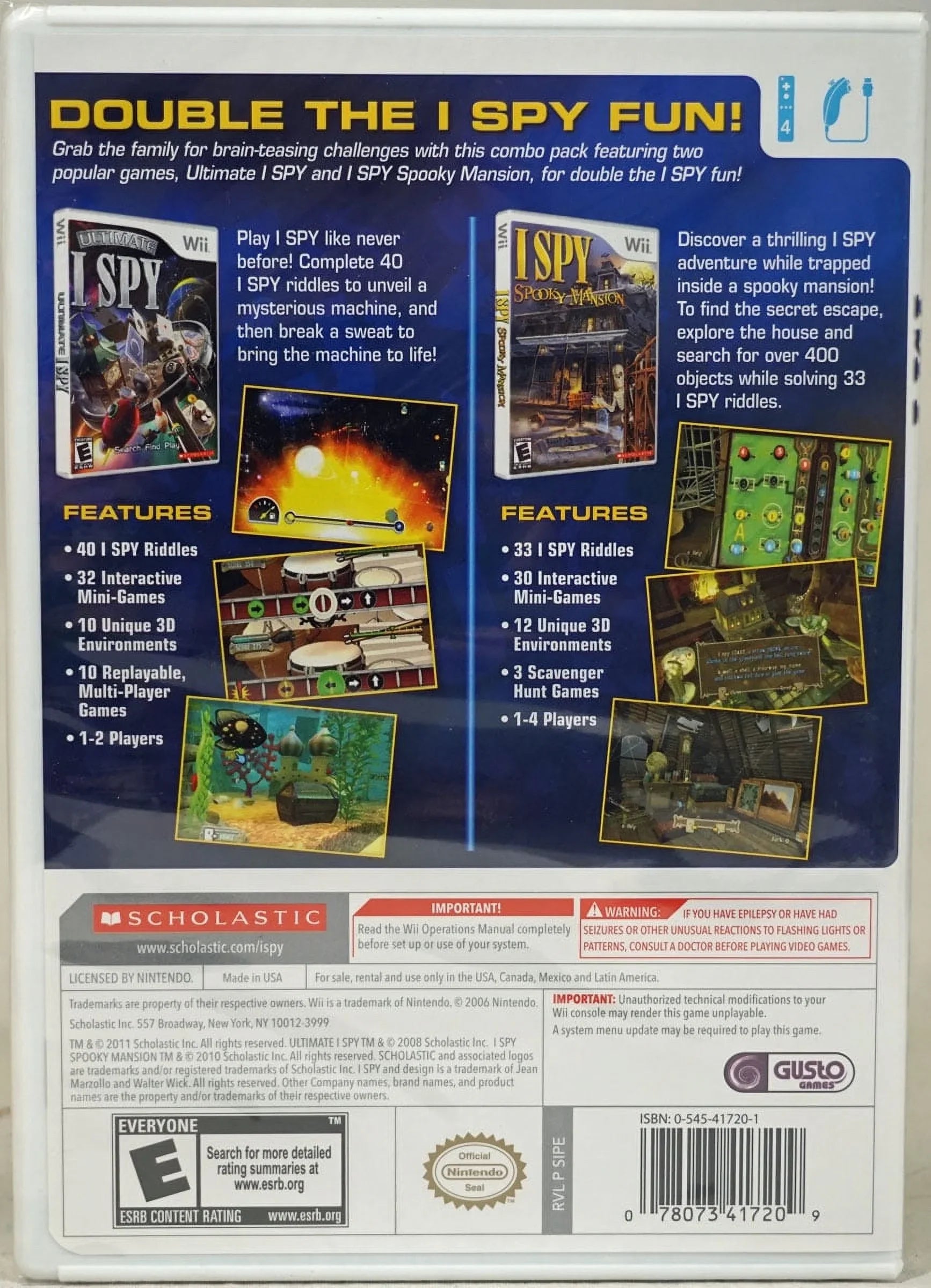 I Spy Bundle For Wii ~ Two Games in One (Ultimate I Spy + I Spy Spooky Mansion)