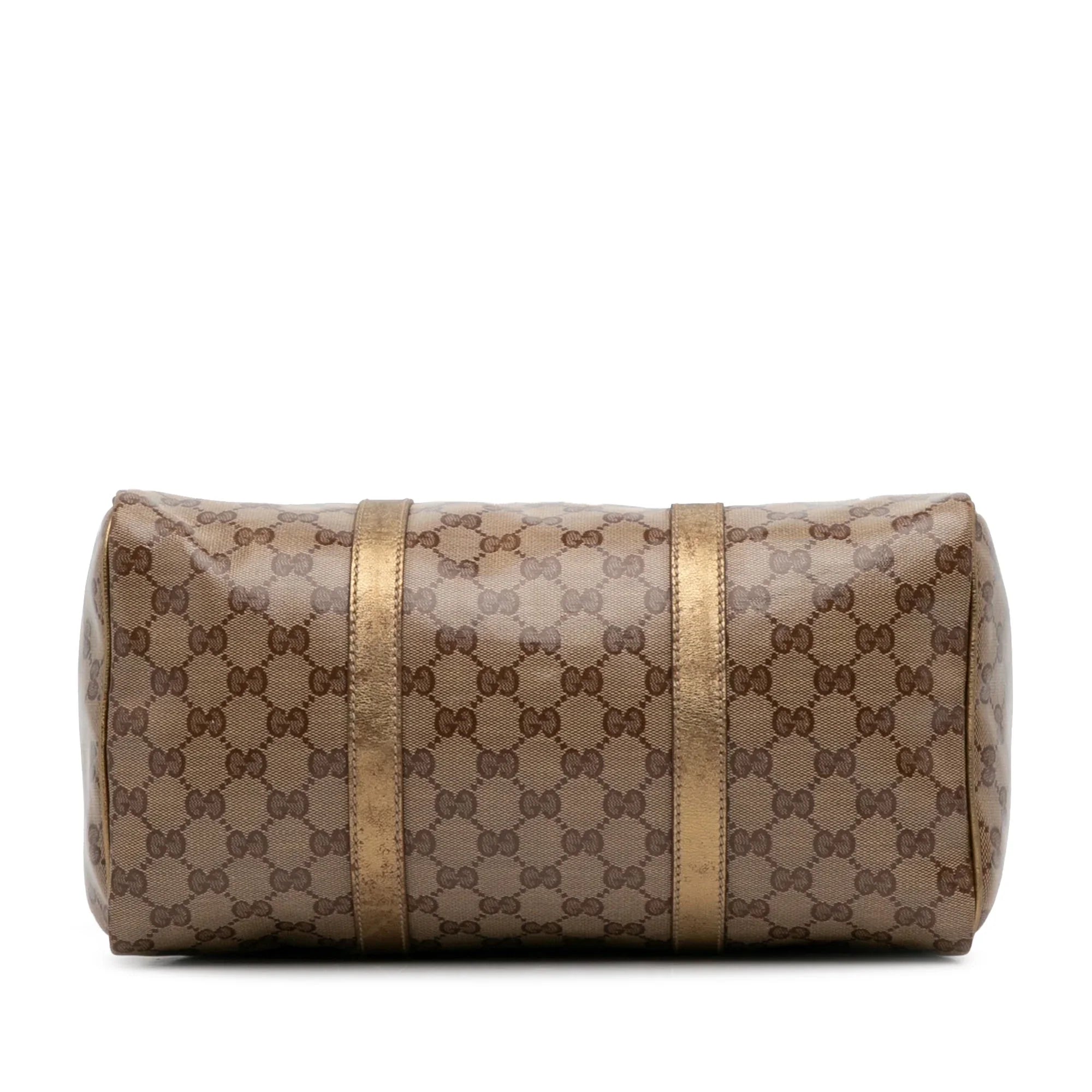 Pre-Owned Authenticated Gucci GG Crystal Joy Satchel Coated Canvas Fabric Brown Unisex (Fair)
