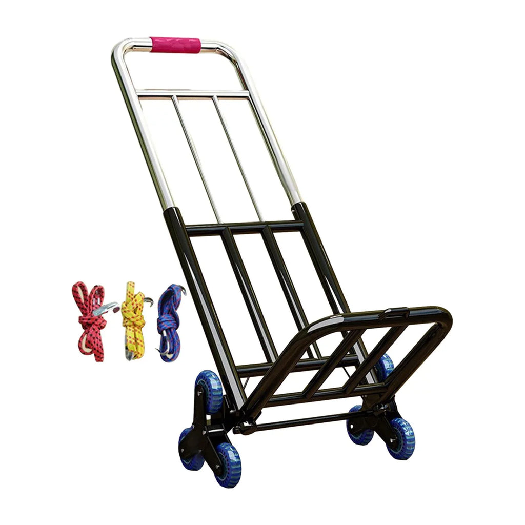Foldable Hand Trolley Adjustable Handle Portable Adjustable Luggage Handcart 28mm Diameter