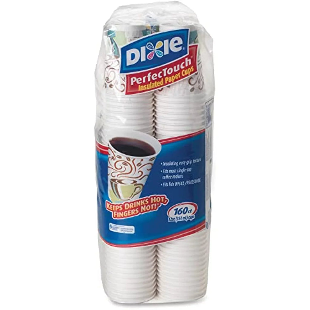Dixie Perfectouch 12 Oz. Insulated Paper Hot Coffee Cup By Gp Pro (Georgia-Pacific), Coffee Haze, 5342Cdsbp, 160 Cups Per Case, Coffee Haze Design