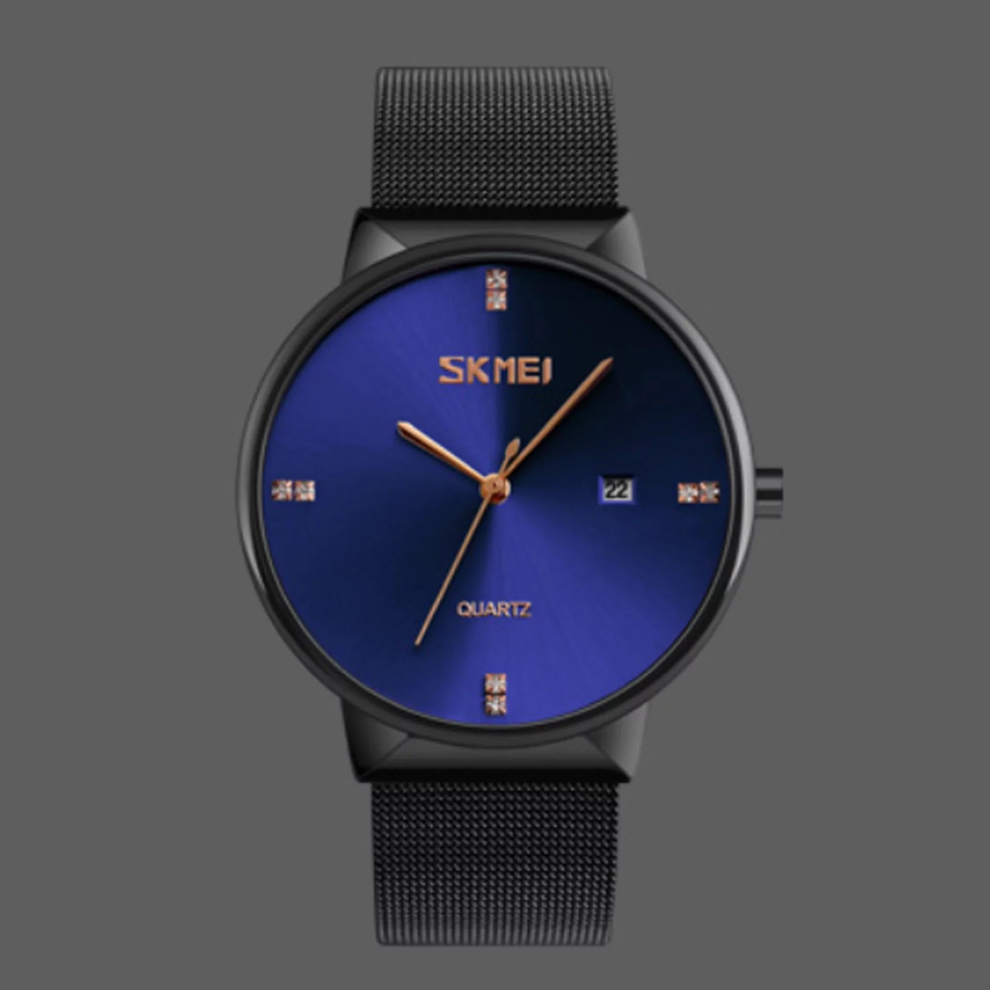 SKMEI Mens Ultra Thin Luxury Stainless Steel Watch, 30M Water