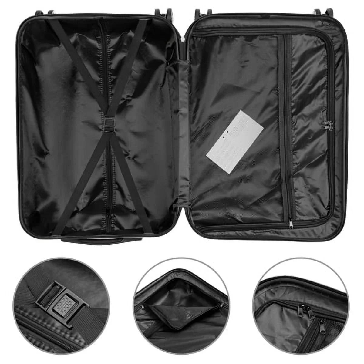 Capri 3 Piece Luggage Set with Spinner Wheels(20/24/28), Champagne
