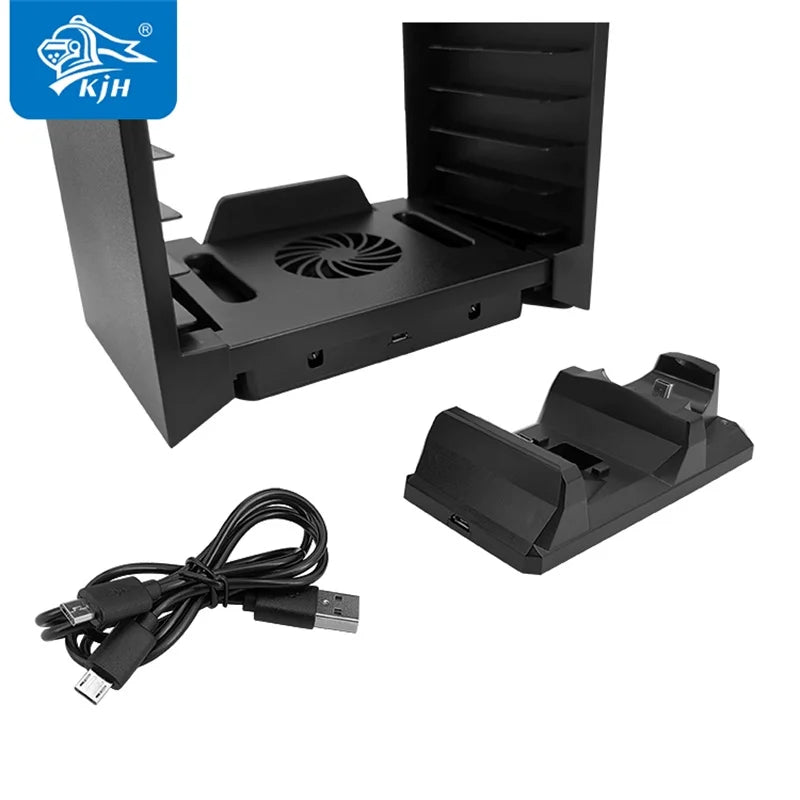 Cooling Fan Charger Vertical Stand Organizer PS4 Controller