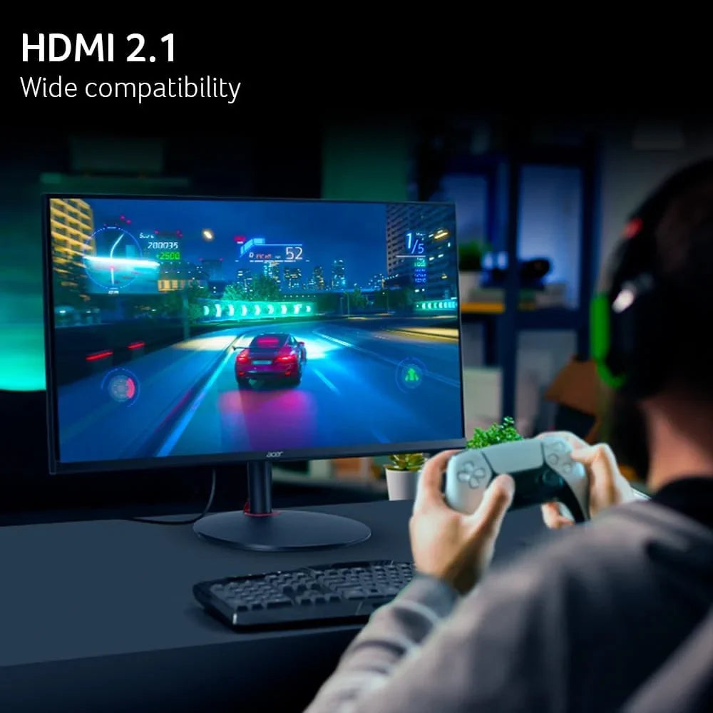 Acer 32” 144Hz 4K Gaming Monitor 1ms AMD FreeSync Premium UHD (3840x2160) DCI-P3 90% Delta E<1 VESA HDR400 HDMI 2.1 HDMI 2.1x2, DisplayPort, USB, Speaker Nitro XV322QK VBMIIPHZX