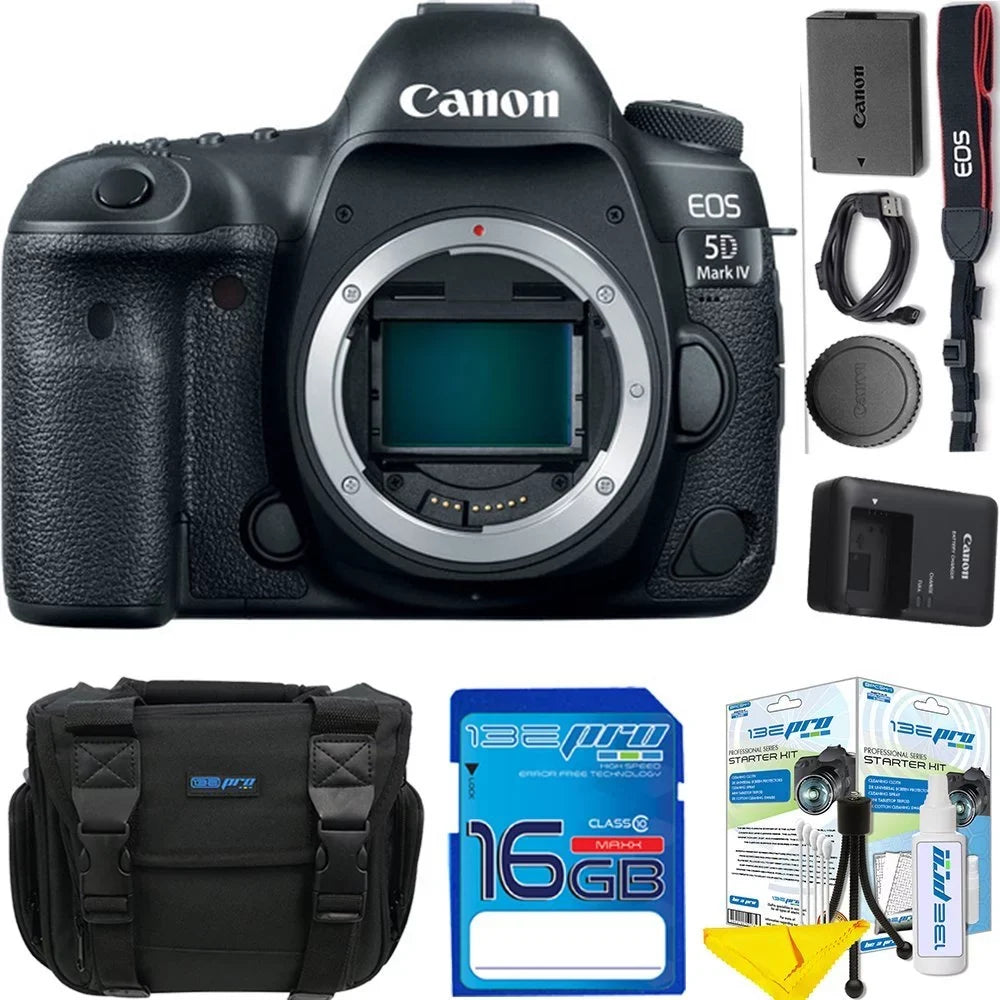 Canon EOS 5D Mark IV DSLR Camera ( Body Only ) + I3e-Pro Camera Gadget Bag + I3e-Pro High Speed 16GB SD Card + I3e-Pro Cleaning Kit - ( International Version )