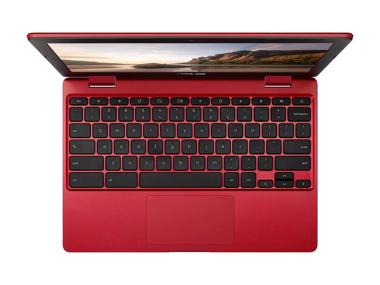 ASUS Chromebook Laptop in Red, 12, Intel Celeron, 32GB Flash Storage, 4GB RAM, C223NA-DH02-RD