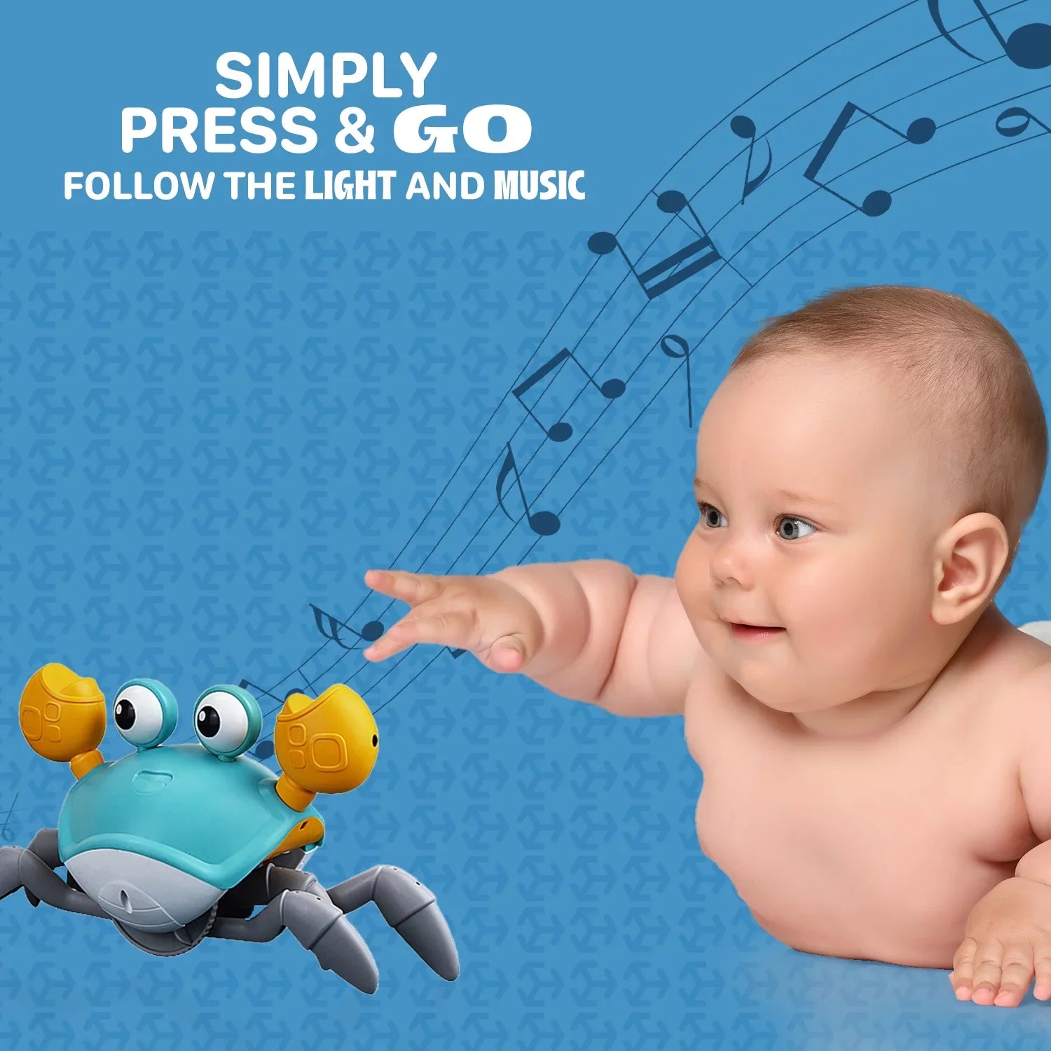 Atlas Stunning Baby Crawling Toys Crab For 3 4 5 6 7 8 9 10 11 12 Babies And 36 Months Old Toddlers Learning Crawl And Music Development Interactive Chirstmas And Birthday Gift