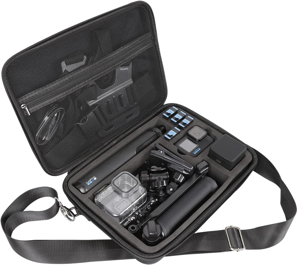 PellKing Large Carrying Surface-Waterproof Case GoPro 12,11,10,9 Camera,Hard Shell Bag with EVA Liner