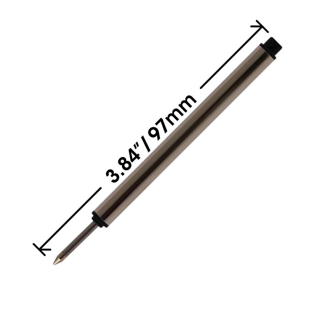 Jaymo Replacement Montblanc 113778 - Measures 3.84 in / 97 mm Long - Capless Rollerball Pen Refill - 12 Blue