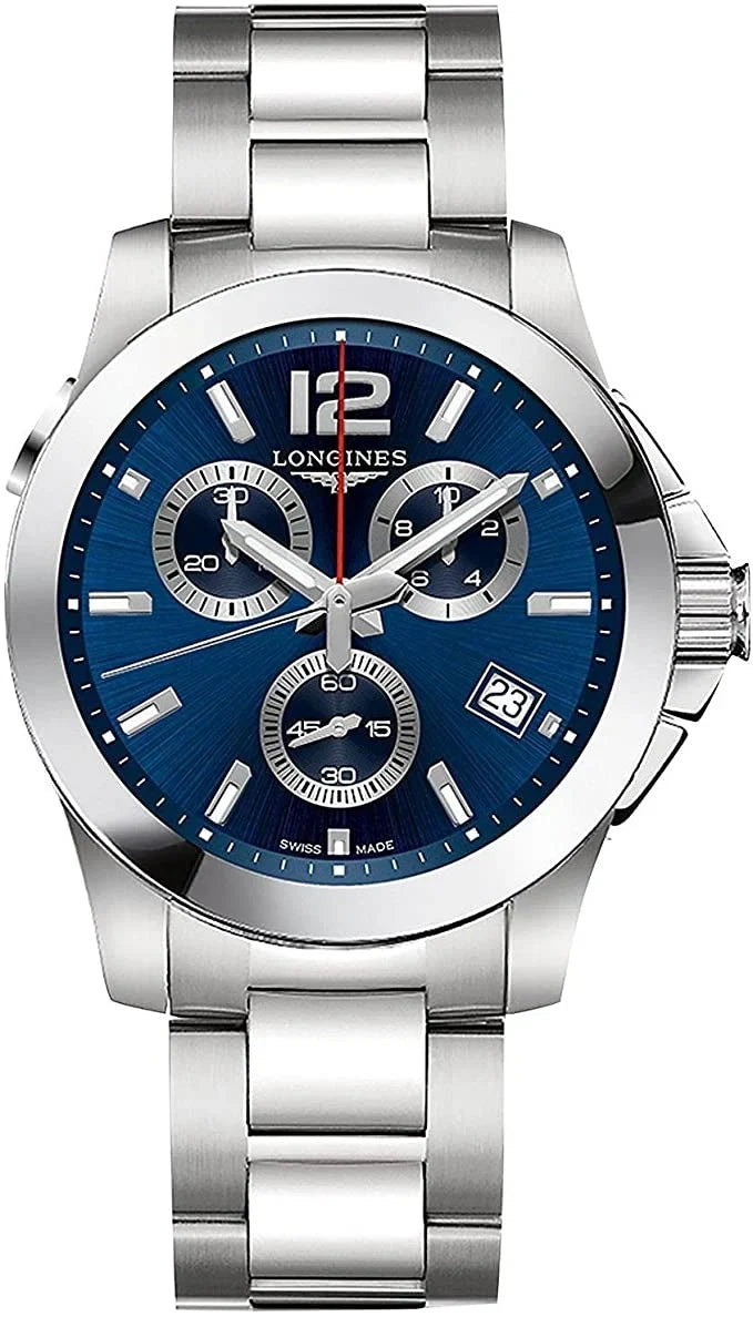 Longines Conquest Chronograph Mens Watch, Stainless Steel