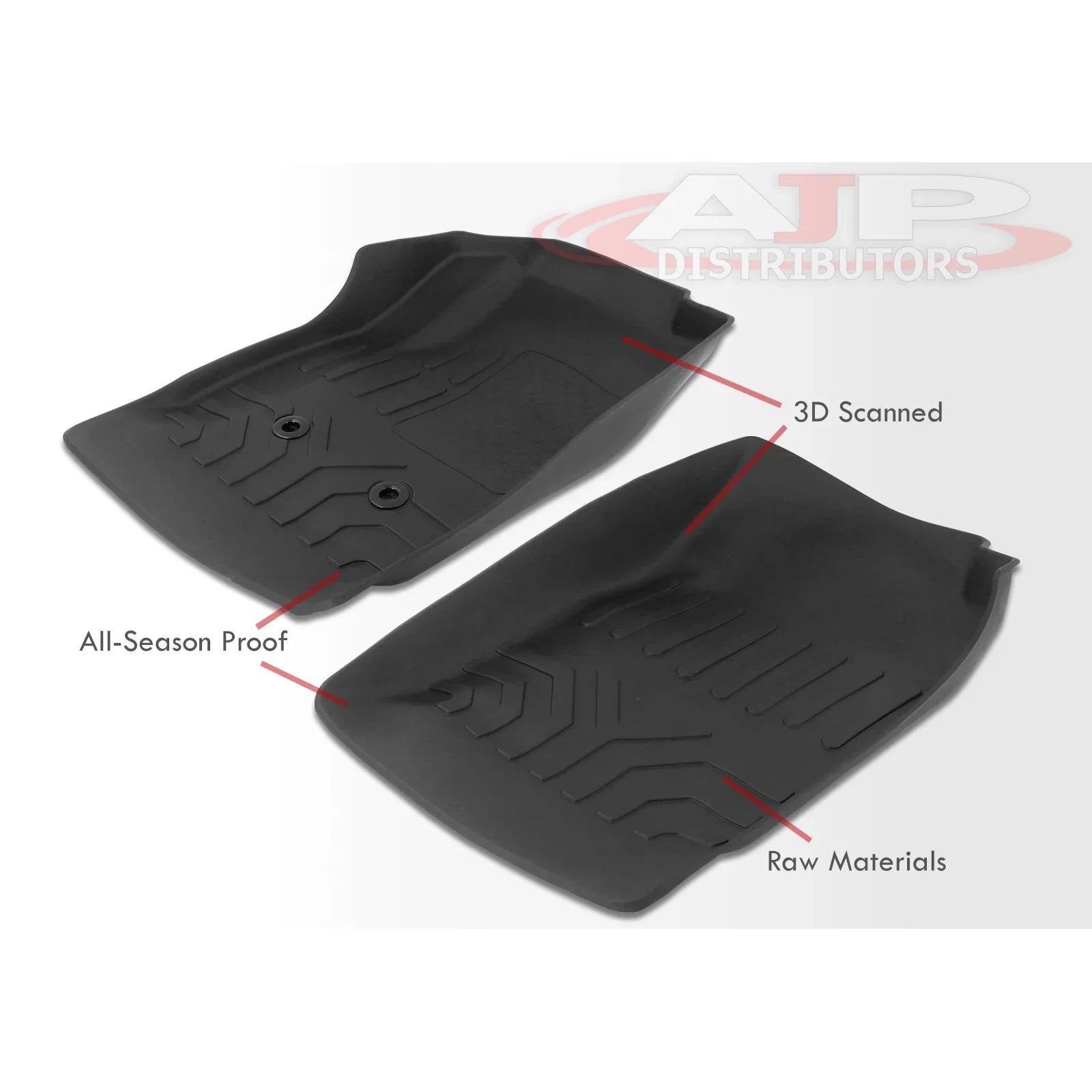 AJP Distributors All Season Proof Rubber Floor Mats Front Rear Set /Replacement For Chevy Colorado GMC Canyon Crew Cab 2015 2016 2017 2018 2019 2020 2021 2022 15 16 17 18 19 20 21 22