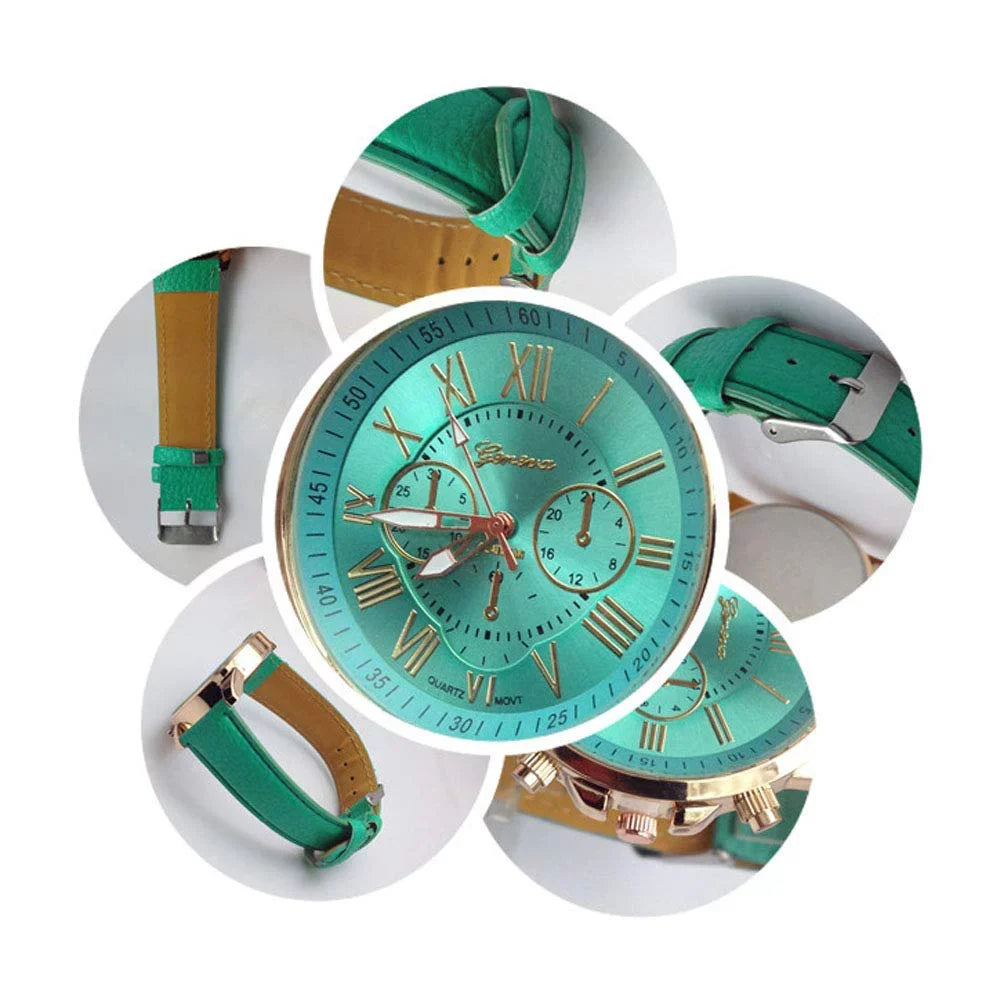 Weicam Wholesale Watches 10 Pack Fashion Ladies Women PU Leather Assorted Wrist Watch Set Roman Numerals Analog Quartz Men Unisex Girls