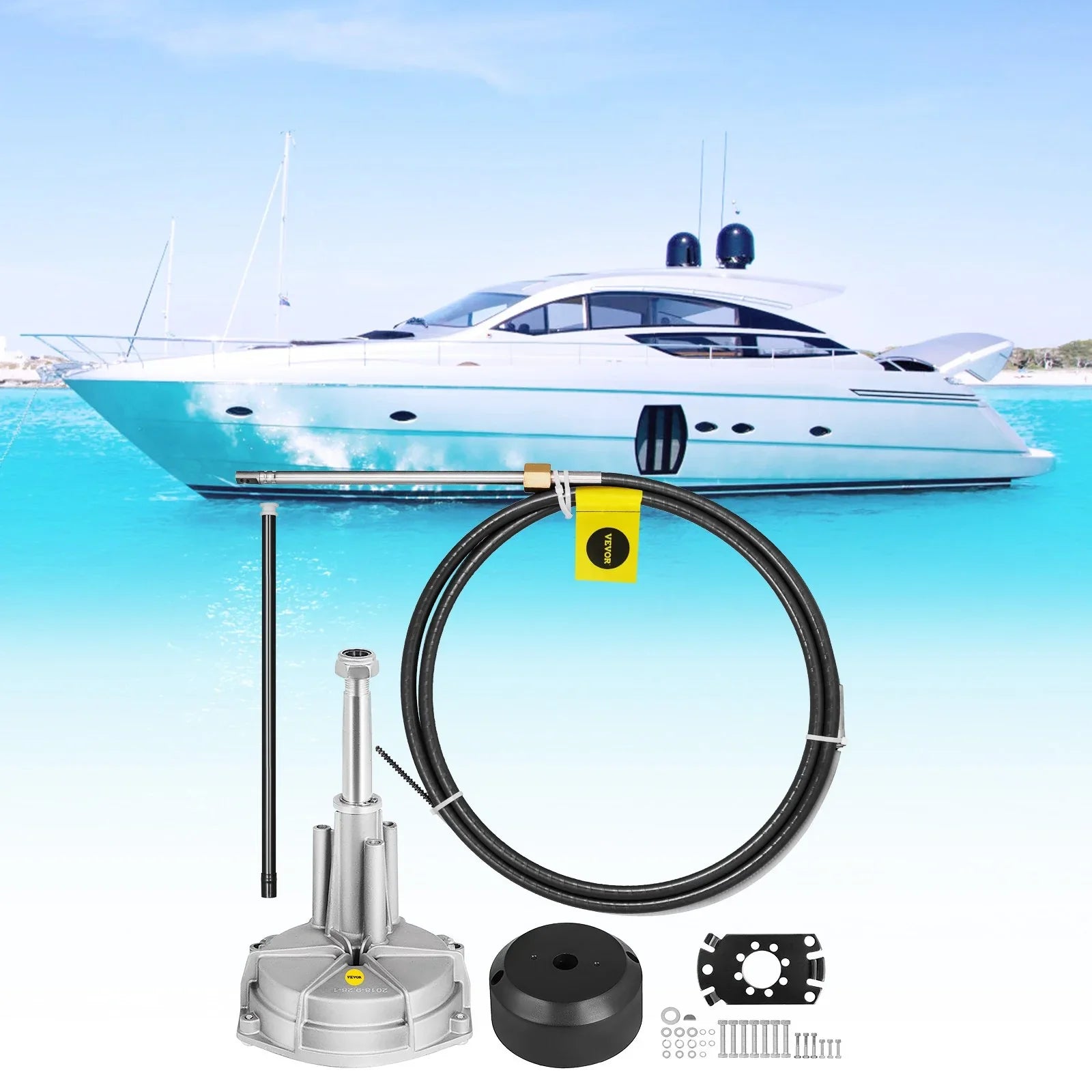 VEVOR Watercraft Steering Cable 14' Outboard Rotary Steering Kit