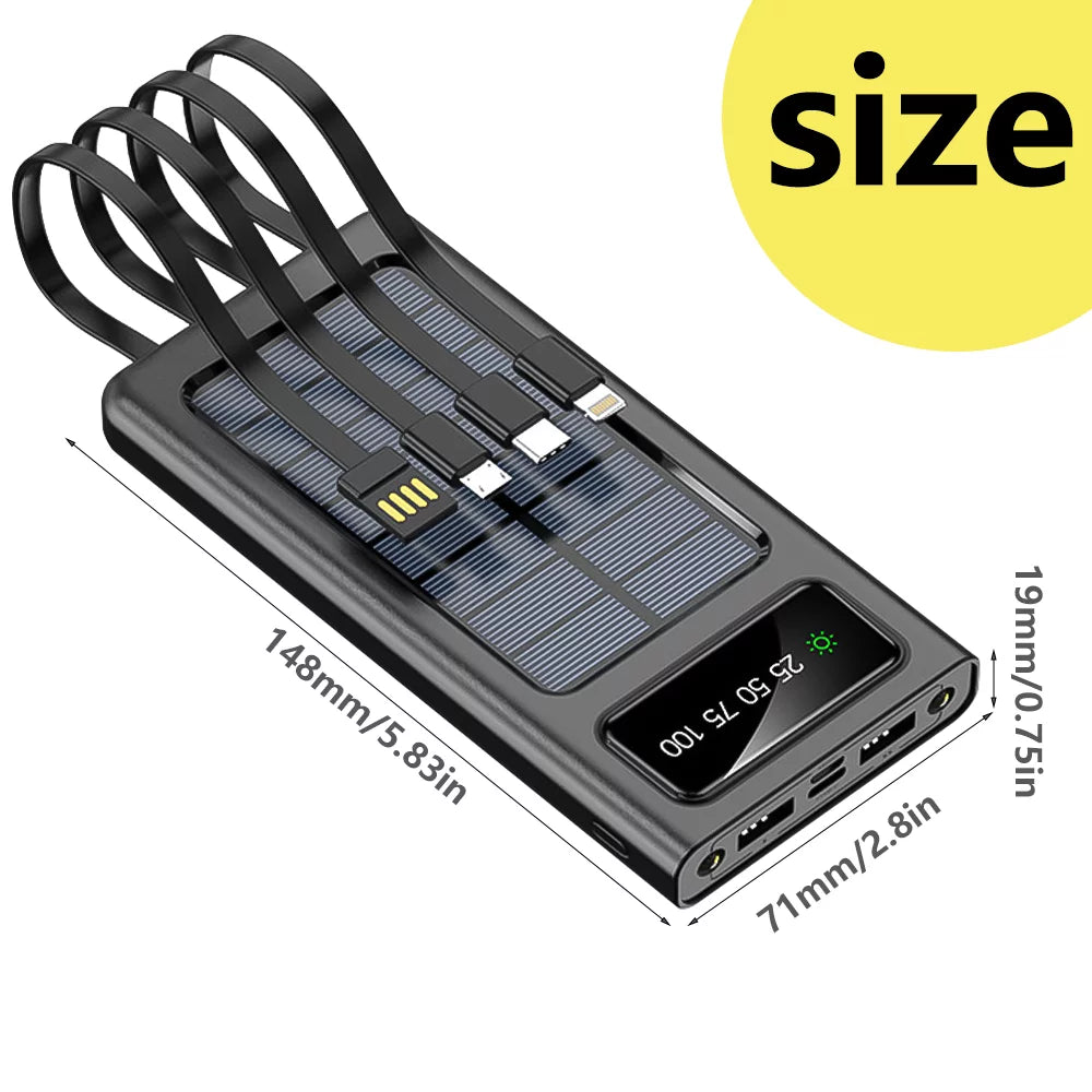 MDHAND 4000000mAh Solar Charger Power Bank, Power Bank Outdoor Waterproof USB Portable Solar Battery Charger Solar Power Bank