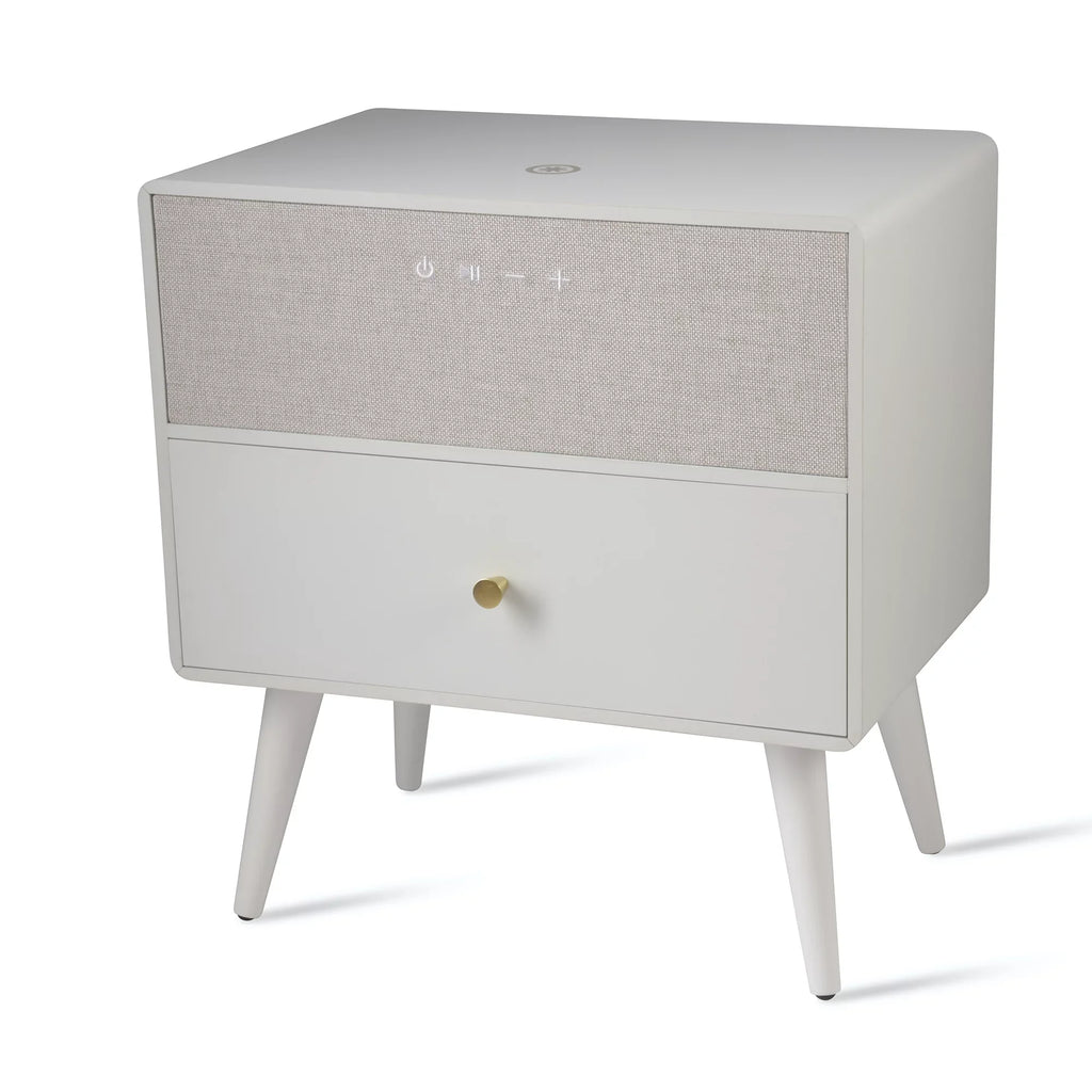 Koble Ralph Height-Adjustable Smart Side Table With Wireless Charging And Bluetooth® Audio, 23"H x 19"W x 10-7/8"D, White