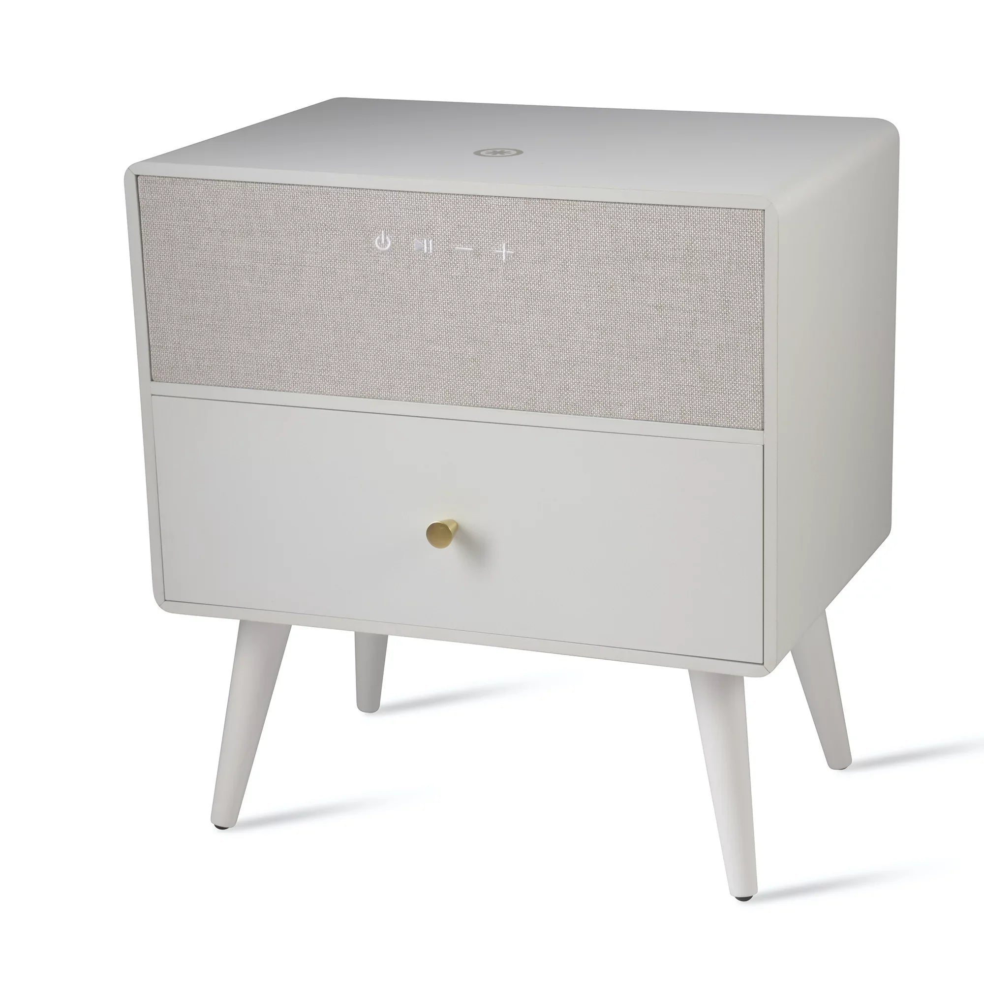 Koble Ralph Height-Adjustable Smart Side Table With Wireless Charging And Bluetooth® Audio, 23"H x 19"W x 10-7/8"D, White