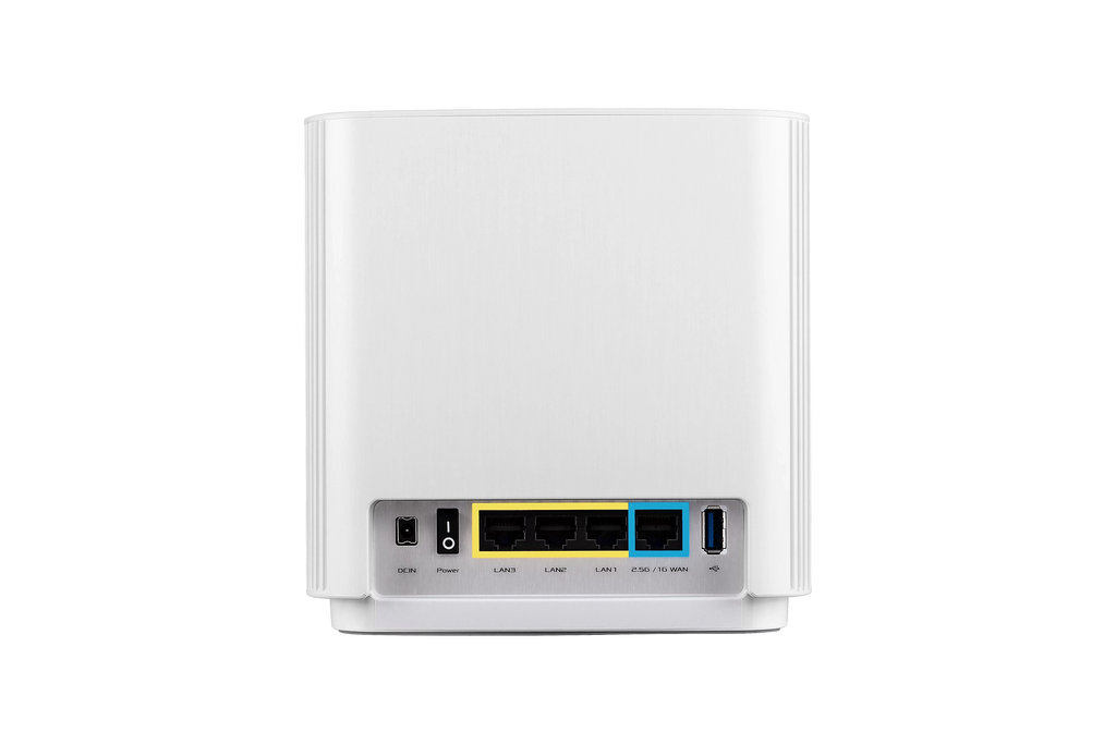 ASUS ZenWiFi AX Whole-Home Tri-band Mesh WiFi 6 System (XT8-WHITE)-2 pack, Protection up to 5,500 sq.ft/6+rooms, 6.6Gbps, 3 SSIDs, life-time free network security and parental controls, 2.5G port