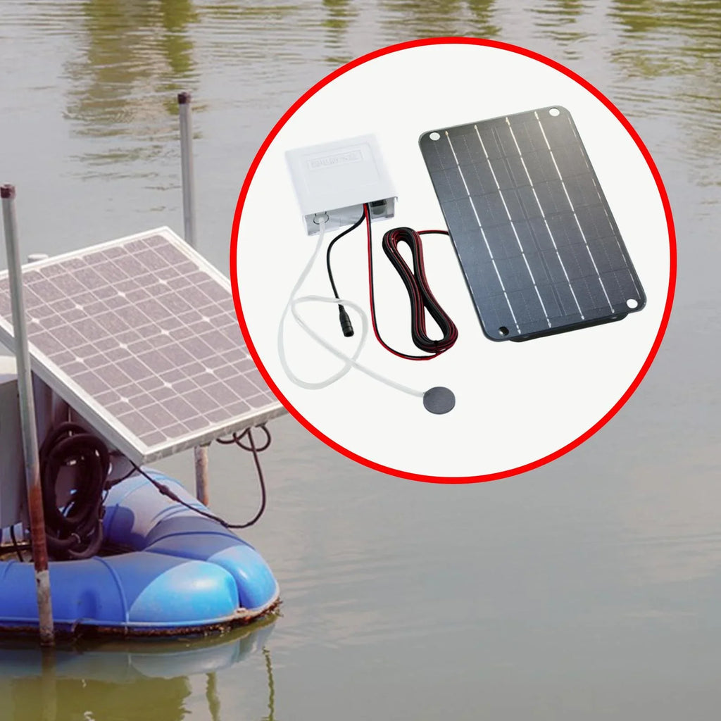 simhoa Solar Air Pump,Aquarium Air Pump Oxygenator Silent Eco Friendly,6V Solar Pond Aerator Solar Powered Pond Pump Hydroponics