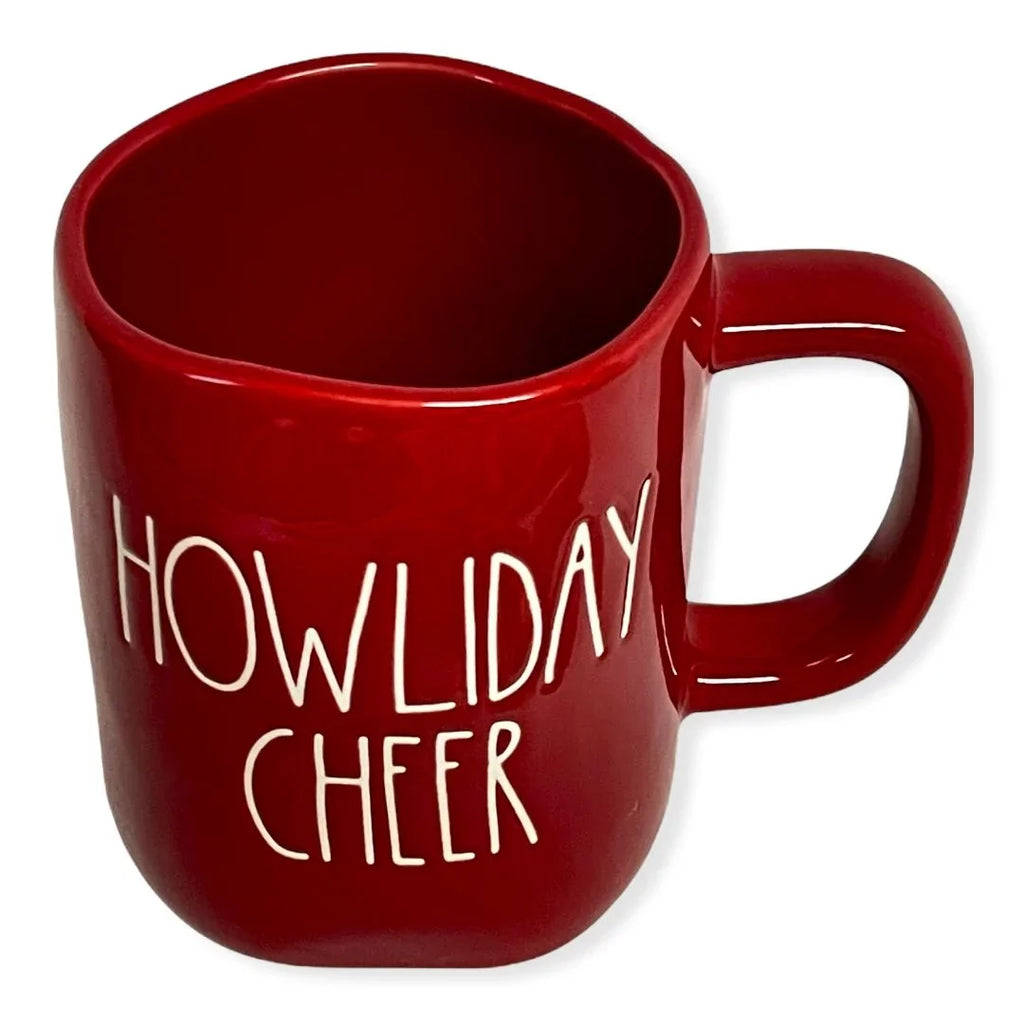 Rae Dunn Red HOWLIDAY CHEER Mug Christmas with White LL Letter Tea Mug