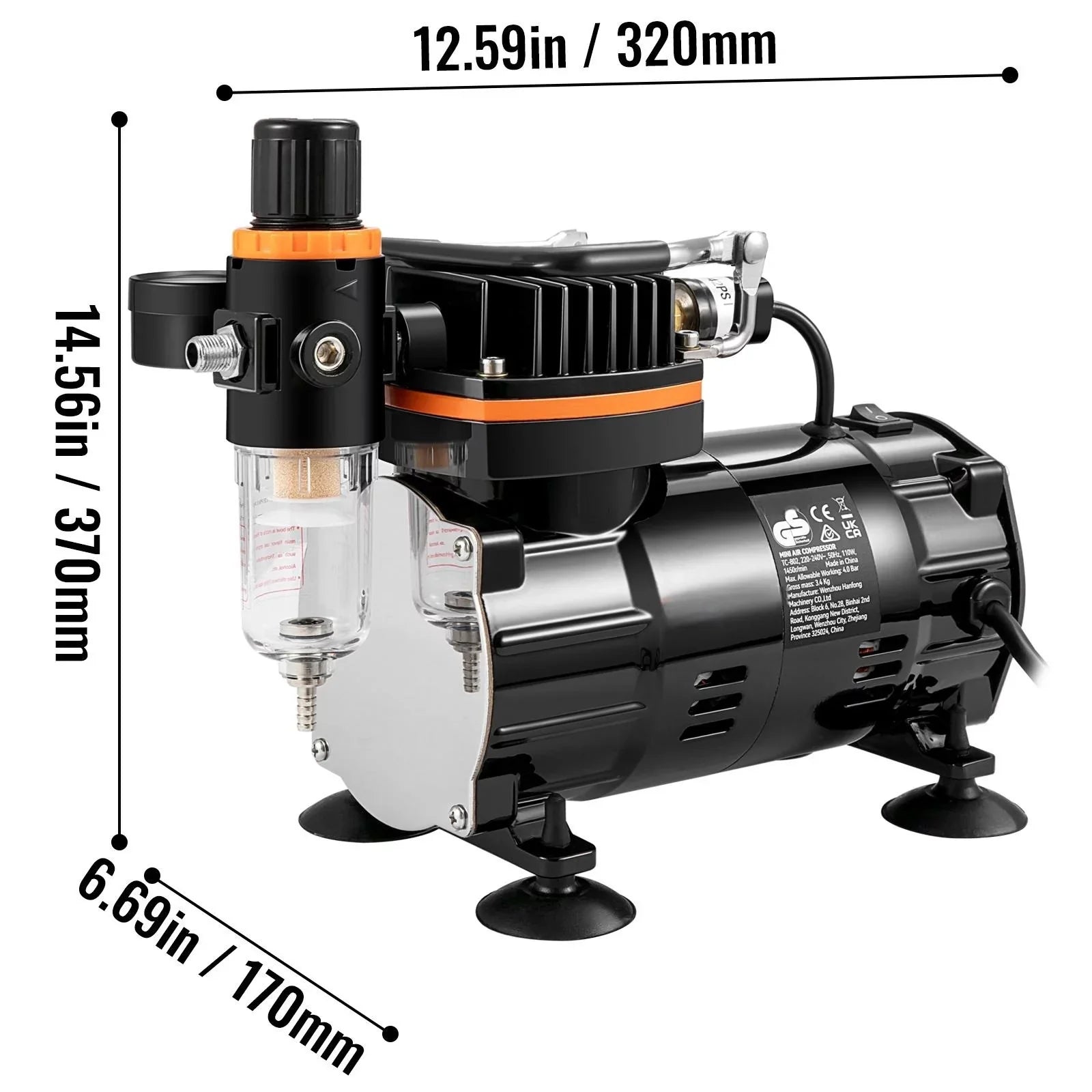 BENTISM Airbrush Kit, Professional Airbrush Set with Compressor, Airbrushing System Kit with Multi-purpose Dual-action Gravity Feed Airbrushes, Art Nail Cookie Tatto