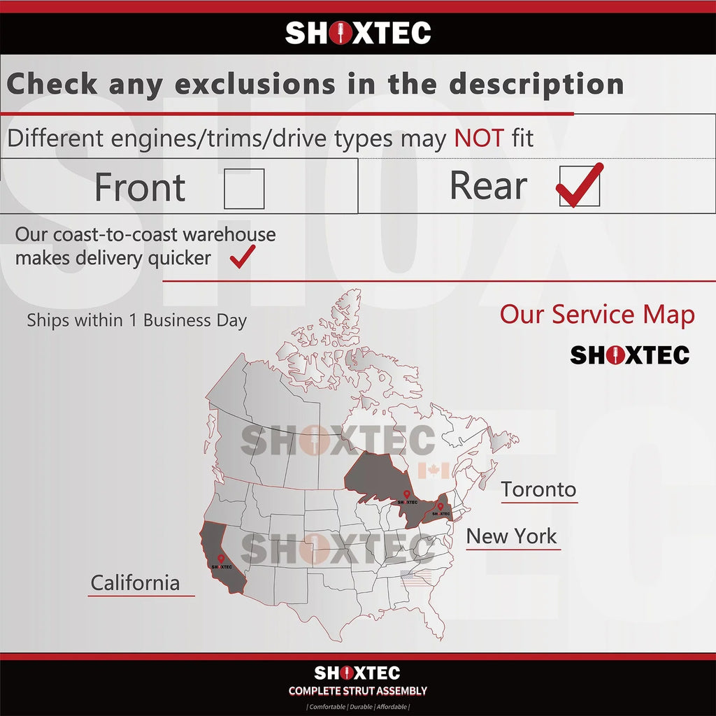 Shoxtec Rear Shock Absorber Replacement 2010 Buick Allure 2014 - 2019 Chevrolet Impala 2010 - 2016 Buick LaCrosse 2013 - 2015 Chevrolet Malibu 2016 Chevrolet Malibu Limited Repl. Part No.5647