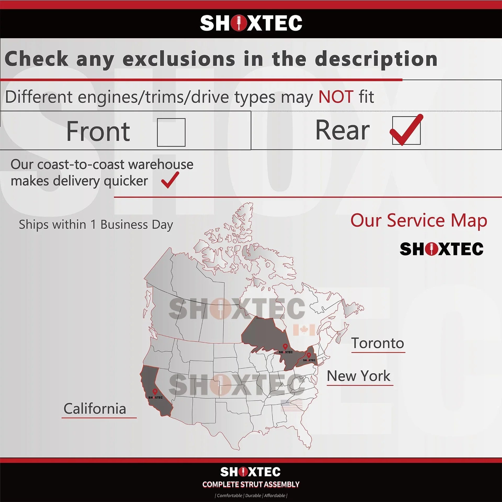 Shoxtec Rear Shock Absorber Replacement 2010 Buick Allure 2014 - 2019 Chevrolet Impala 2010 - 2016 Buick LaCrosse 2013 - 2015 Chevrolet Malibu 2016 Chevrolet Malibu Limited Repl. Part No.5647