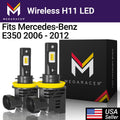 Mega Racer Mercedes-Benz E350 Wireless H11 H8 H9 H16 LED Headlight Bulbs 6500K Cool White 12V 50W 12000LM Mercedes-Benz E350 2006 2007 2008 2009 2010 2011 2012 06 - 12 Fog Light Automotive Replacement