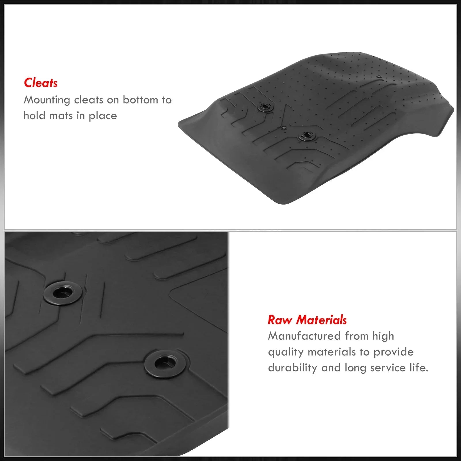 AJP Distributors All Season Proof Rubber Floor Mats Front Rear Set /Replacement For Chevy Colorado GMC Canyon Crew Cab 2015 2016 2017 2018 2019 2020 2021 2022 15 16 17 18 19 20 21 22