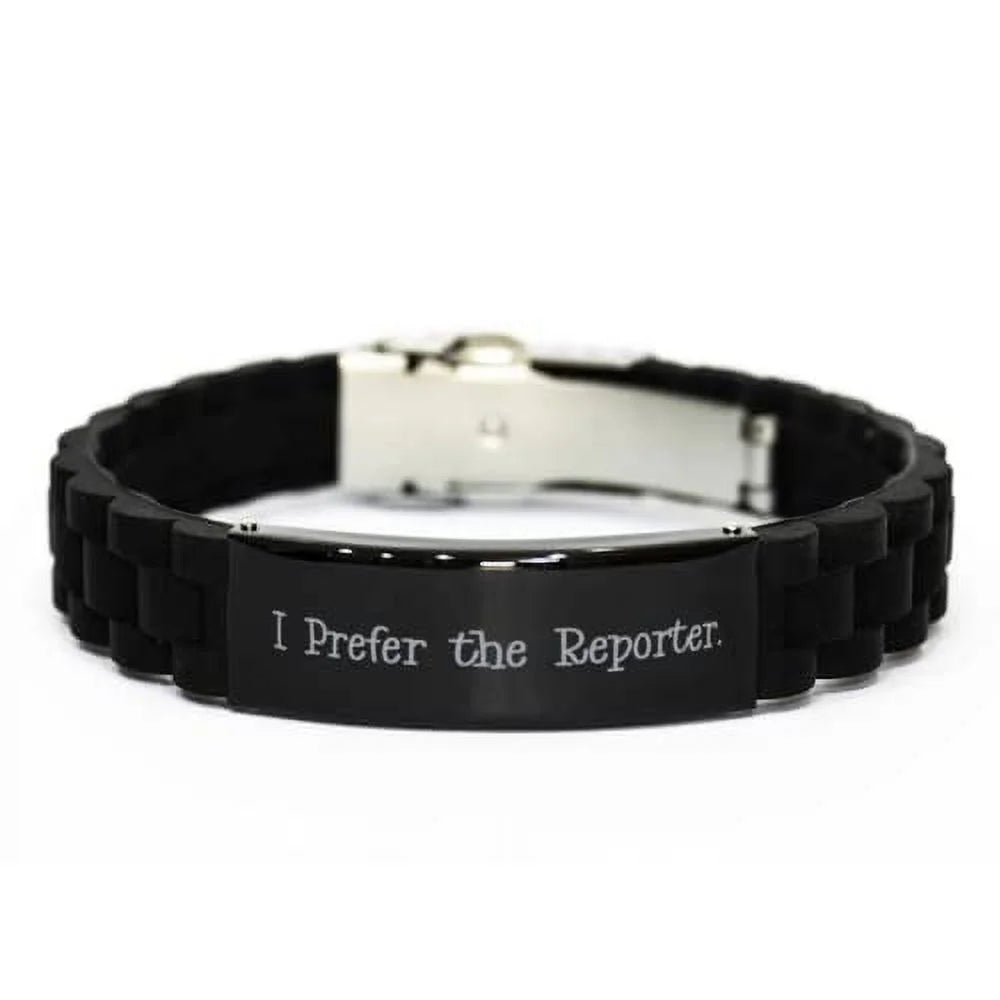 amangny Unique Reporter, I Prefer The Reporter, Inspire Black Glidelock Clasp Bracelet Coworkers from Friends