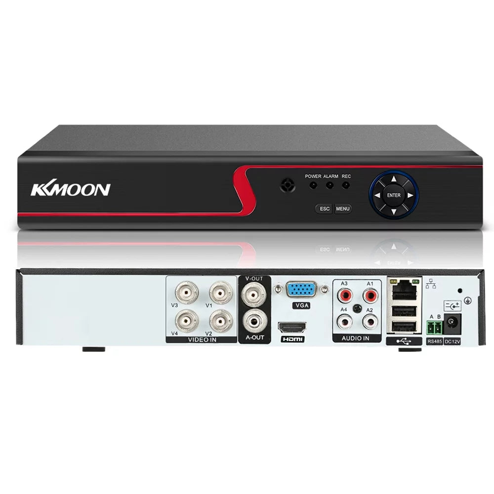 KKmoon 4CH 1080P Full High Definition AHDAnalogTVICVI/ DVR CCTV Digital Video Recorder DVR P2P Remote Phone Monitoring Home office System kit (NO HDD) Plug