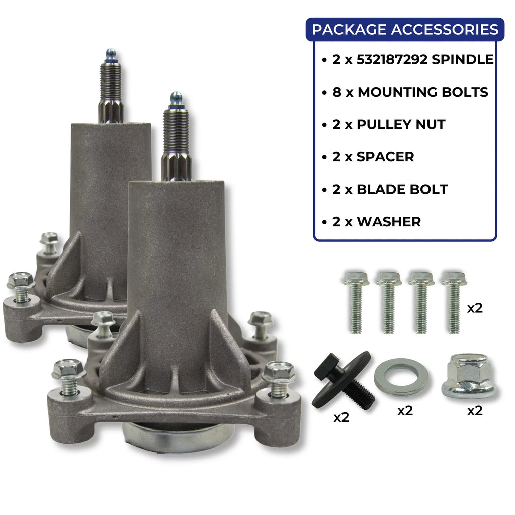 Jeremywell Spindle Assembly Replaces AYP Husqvarna 532187292 532192870 46" 48" 54" (2PCs)