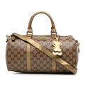 Pre-Owned Authenticated Gucci GG Crystal Joy Satchel Coated Canvas Fabric Brown Unisex (Fair)