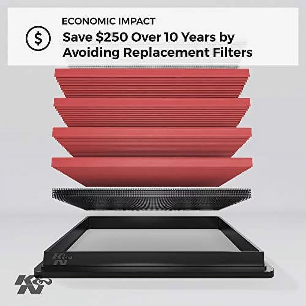 K&N 33-2260 Engine Air Filter: High Permance, Premium, Washable, Replacement: 2001 - 2014 Toyota/Lexus (Kluger, Highlander, Camry Hybrid, Sienna, Alphard, Solara, Wisdom, ES 300, RX 300)