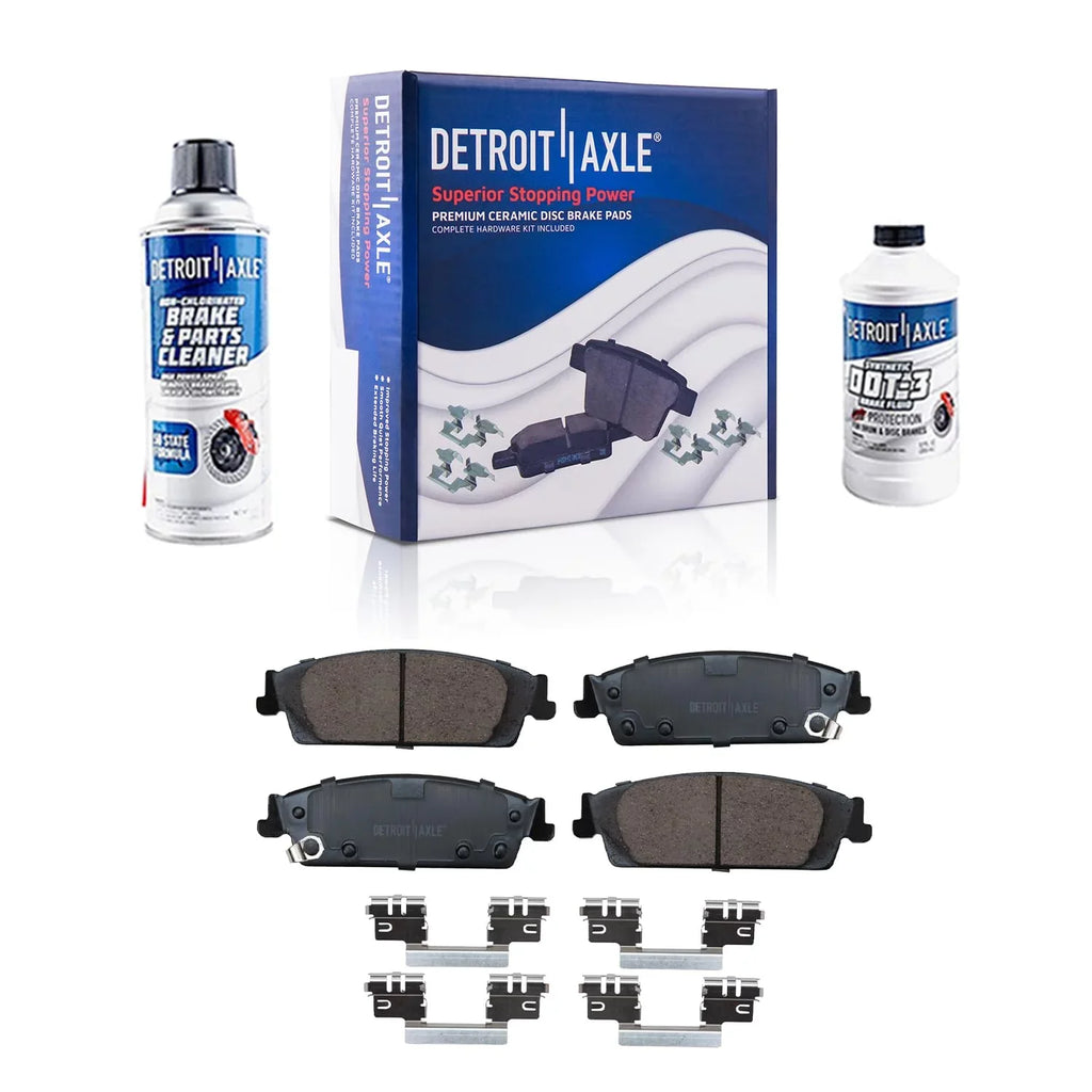 Detroit Axle - Brake Kit Chevy GMC Silverado Sierra 1500 Tahoe Suburban Yukon XL Cadillac Escalade ESV Brake Rotors Ceramic Brakes Pads Front and Rear Replacement