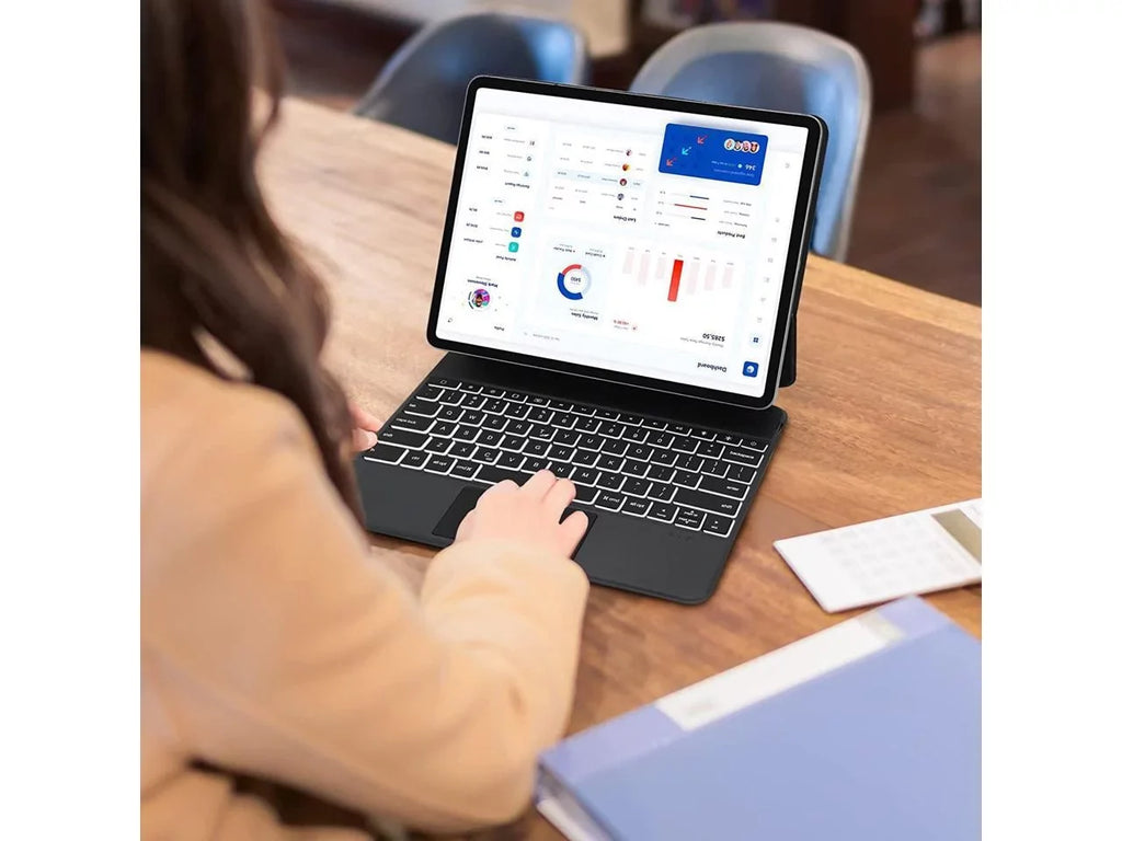 Magic Keyboard iPad Pro 12.9 2022 6th Gen / 2021 5th Gen / 2020 4th Gen / 2018 3rd Gen - Backlit Trackpad Keyboard Magnetic Smart Stand Coating