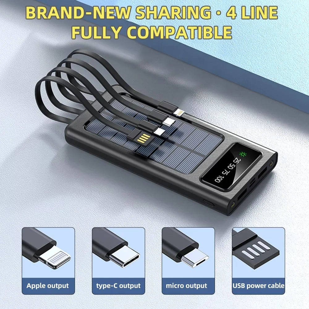 MDHAND 4000000mAh Solar Charger Power Bank, Power Bank Outdoor Waterproof USB Portable Solar Battery Charger Solar Power Bank