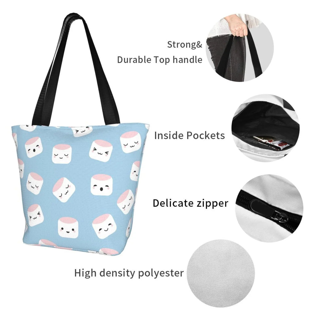 Lukts Cartoon Sushi Tote Bag,Shoulder Bag Women'S Hobos Handbags Large Capacity Shopping Bag