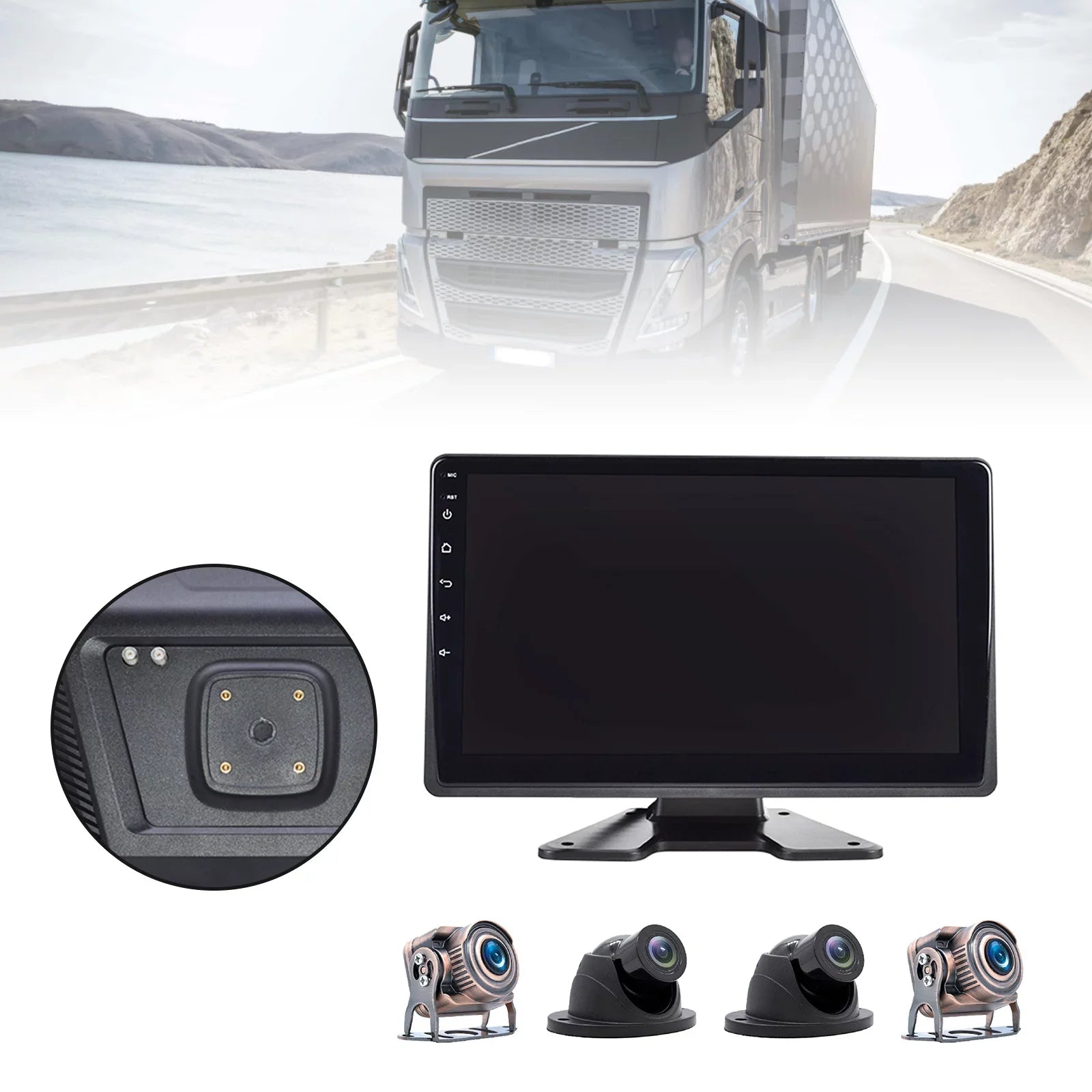 10.1"Monitor DVR Driving Video Recorder Touch Screen GPS RV Truck Bus Camera B