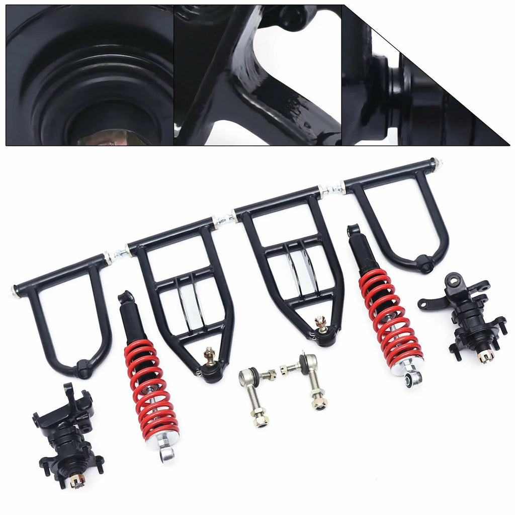Front Suspension Arm Assembly Kit Upper/Lower Swingarm For Quad Bike ATV/Go Kart Suspension Swing Arm Steering Knuckle Spindle Upper/Lower For Buggy ATV Go Kart Upper&Lower A-Arm Swingarm