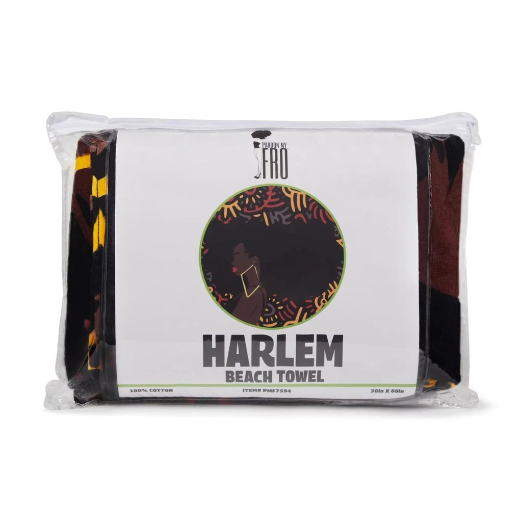 Pardon My Fro Harlem Black Large Plush Cotton Beach Towel Women 30" x 60", 1 Piece