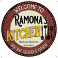 Ramona's Kitchen 14" Round Metal Sign Bar Game Room Wall Decor 100140040298