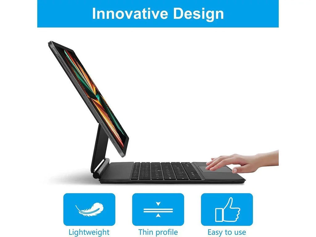 Magic Keyboard iPad Pro 12.9 2022 6th Gen / 2021 5th Gen / 2020 4th Gen / 2018 3rd Gen - Backlit Trackpad Keyboard Magnetic Smart Stand Coating