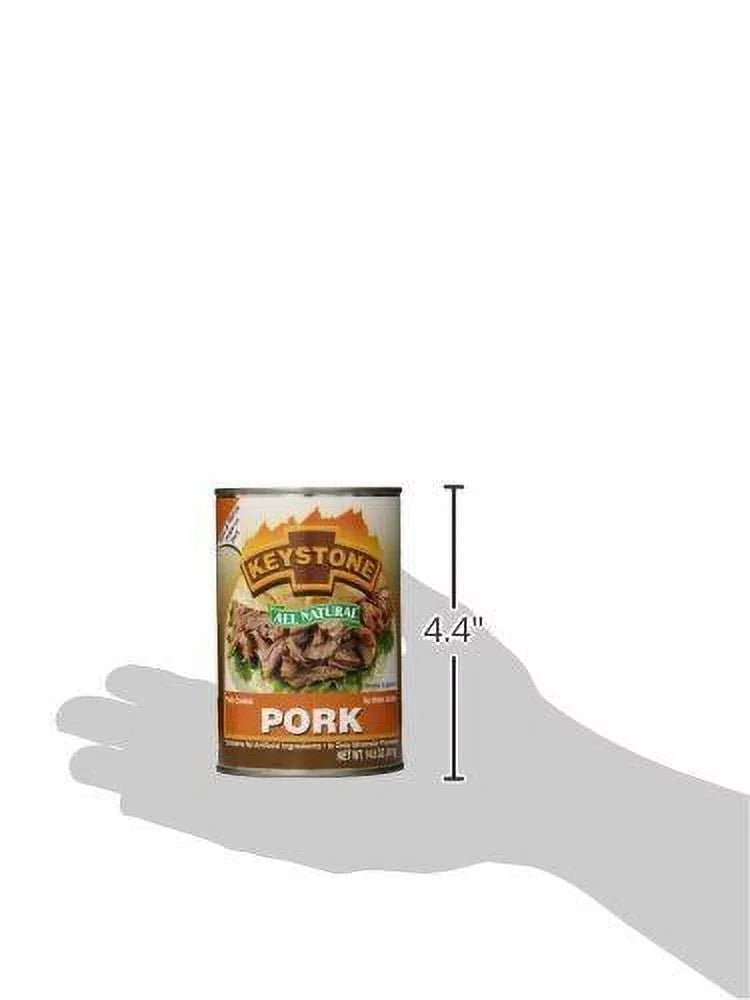 (12 Pack) Keystone All Natural Pork 14.5 oz Can Emergency Survival Food For Camping Hiking and Backpacking Ready to Eat- Pack of 12 Cans