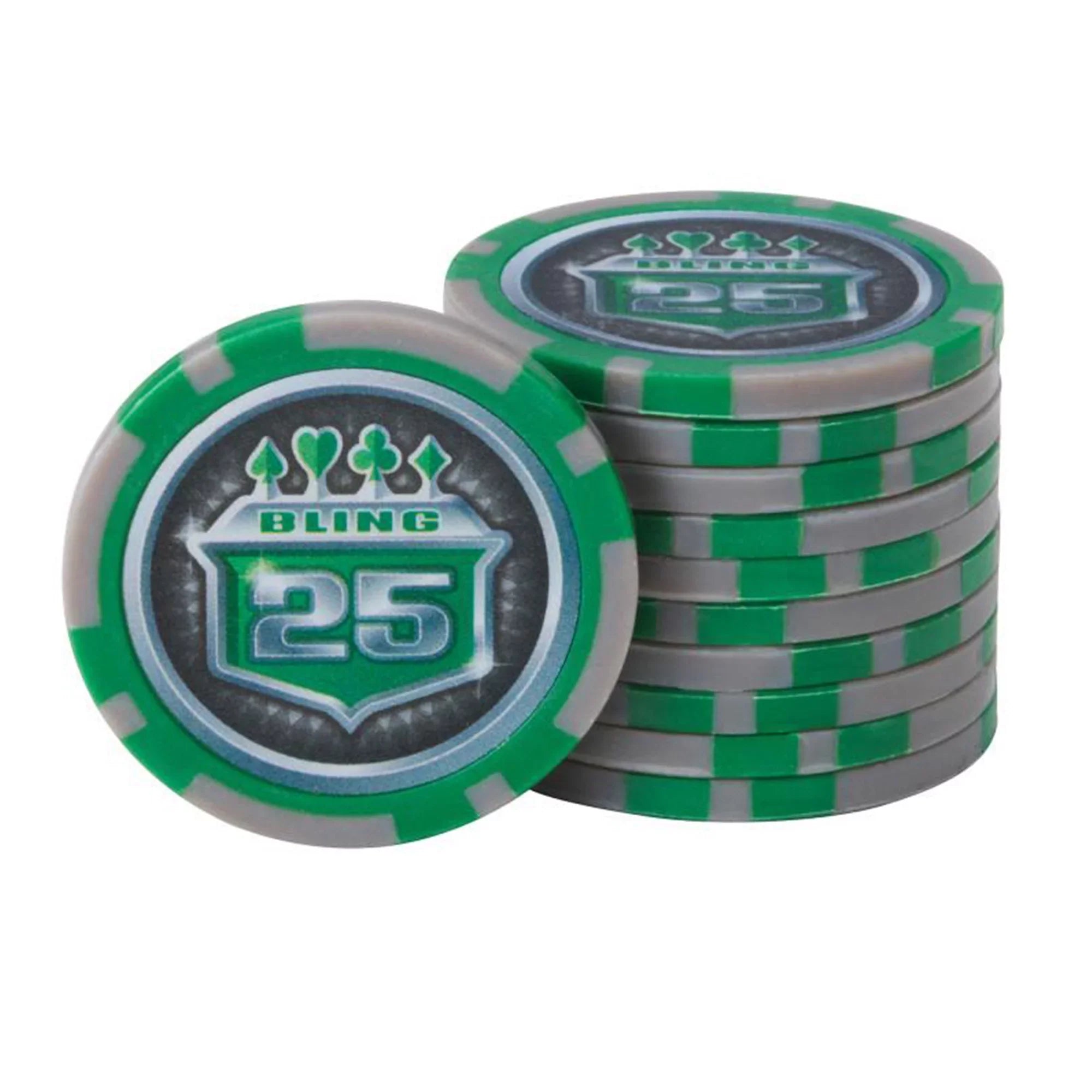 Fat Cat 55-0655 Bling Texas Hold Em 500 Count Clay Poker Chip Set w/ Case