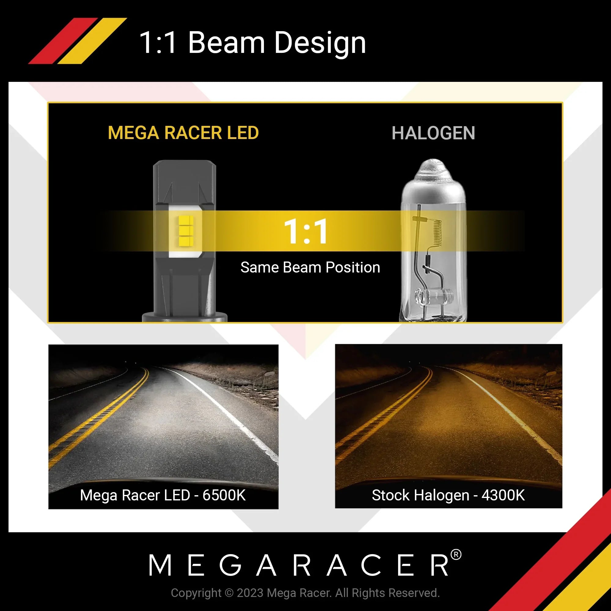 Mega Racer Mercedes-Benz E350 Wireless H11 H8 H9 H16 LED Headlight Bulbs 6500K Cool White 12V 50W 12000LM Mercedes-Benz E350 2006 2007 2008 2009 2010 2011 2012 06 - 12 Fog Light Automotive Replacement