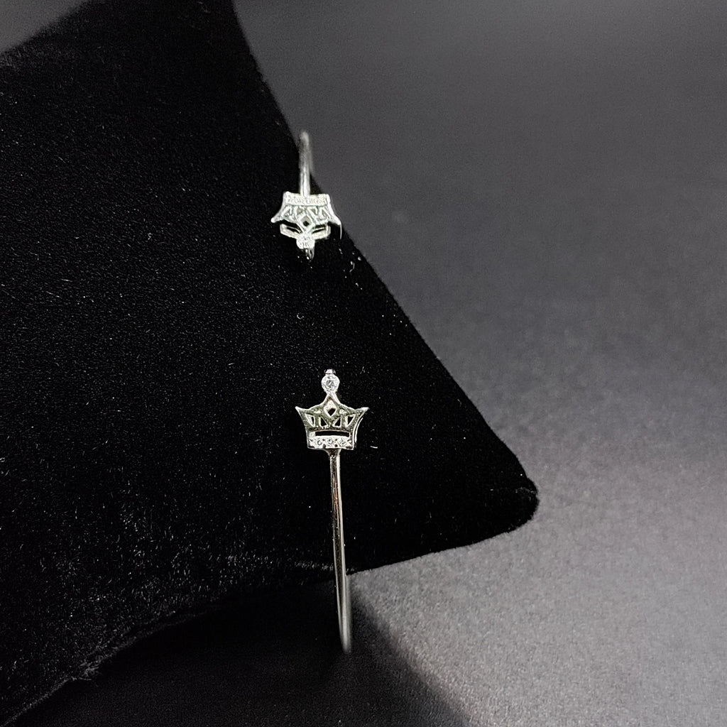 Crown Bracelet With Open Ends Solid Silver CZ cuff style jewelry Handmade Kada Adjustable Bracelet Best Gift idea Girls