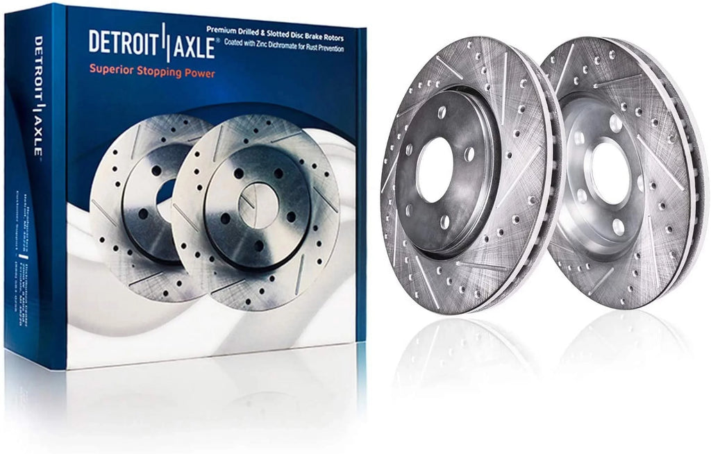 Detroit Axle - Brake Kit 2014-2019 Nissan Altima 2014 2015 2016 2017 2018 2019 Front and Rear Ceramic Brakes Pads Replacement 11.65" Front & 11.46" Rear Drilled Slotted Brake Rotors
