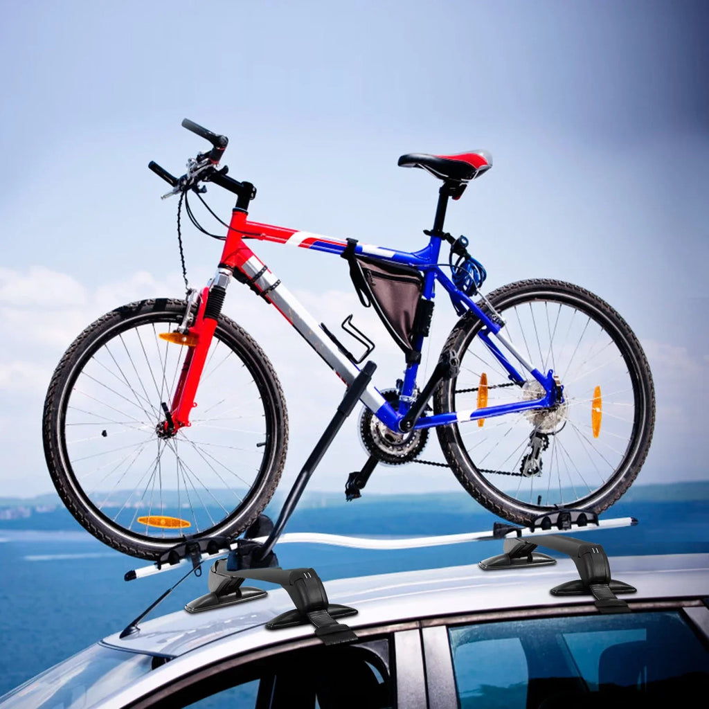 Universal Car Roof Rack Cross Bar, 43in Crossbar with Anti-Theft Lock Adjustable Window Frame Hooks Bike Kayak Cargo Luggage-2 Pieces